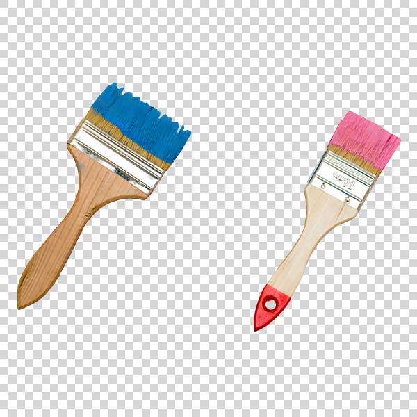 Blue & Pink Paint Brushes PNG