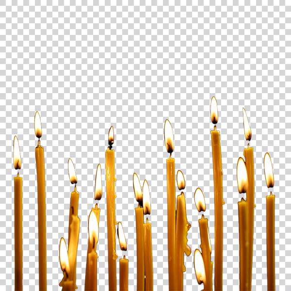 Burning Candles With Realistic Flame Closeup PNG