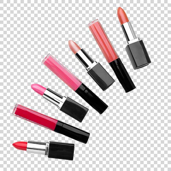 Close Up Of Lipsticks Arrangement Top View PNG