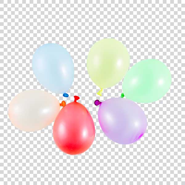 Colourful Balloons Transparent Top View PNG