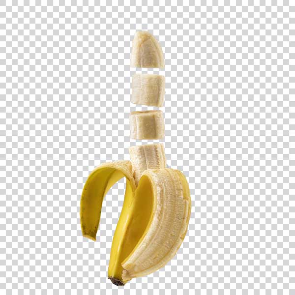 Floating Sliced Zesty Banana PNG