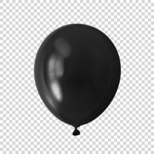 Front View Of Big Black Balloon Transparent PNG