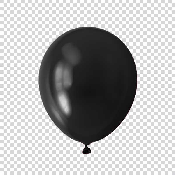 Front View Of Big Black Balloon Transparent PNG