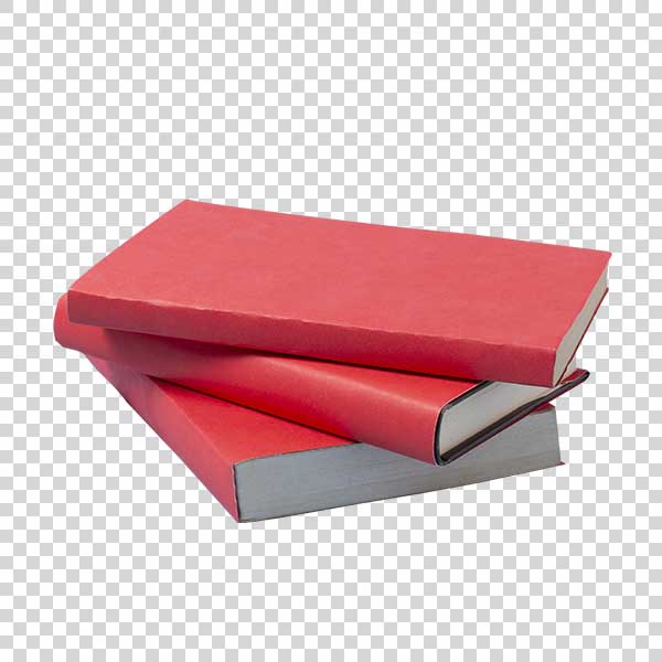 Front View Of Three Red Books Arrangement PNG