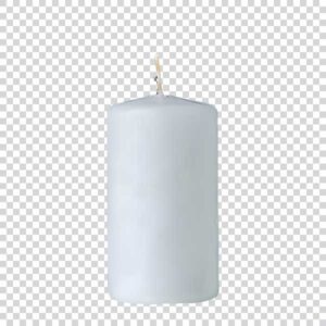 Front View Of White Candle Transparent Background PNG