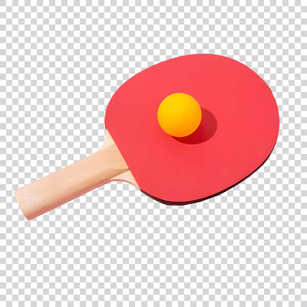 Ping Pong Racket With Yellow Ball PNG