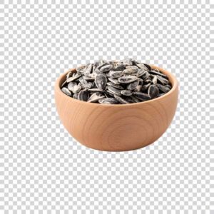 Portrait Of Ripe Sunflower Seeds In Wooden Bowl PNG