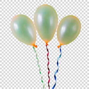 Three Birthday Balloons Transparent Closeup PNG