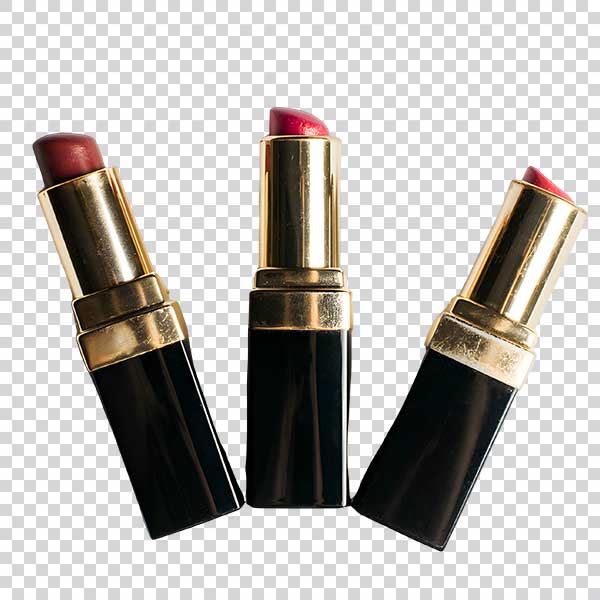 Three Red lipsticks Transparent Background PNG