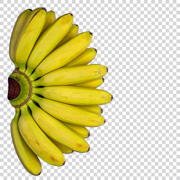 Top View Cluster Bananas Closeup PNG