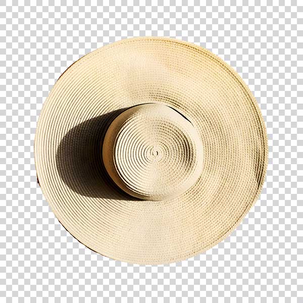 Top View Of Straw Hat Transparent Background PNG