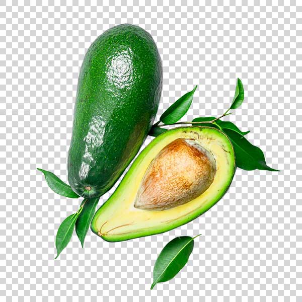 Avocados With Green Leaves PNG